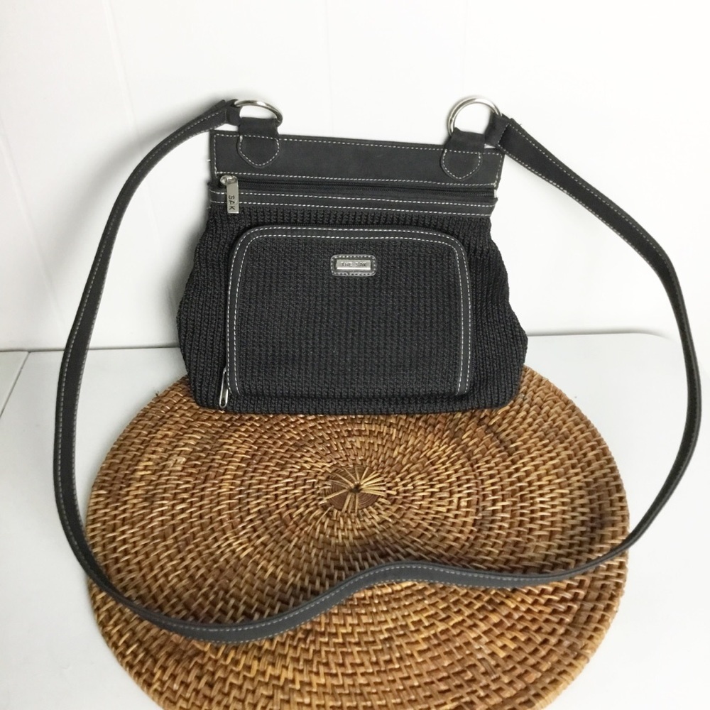Vintage Y2K The Sak Black Purse Bag Shoulder Knit Style